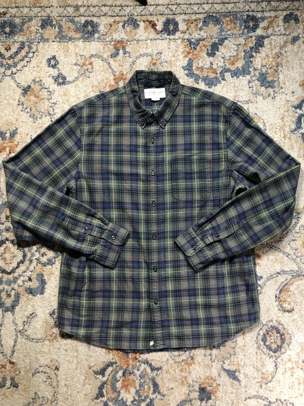 Denim & Supply Ralph Lauren Shirt Mens L Plaid Long Sleeve Button Down Casual